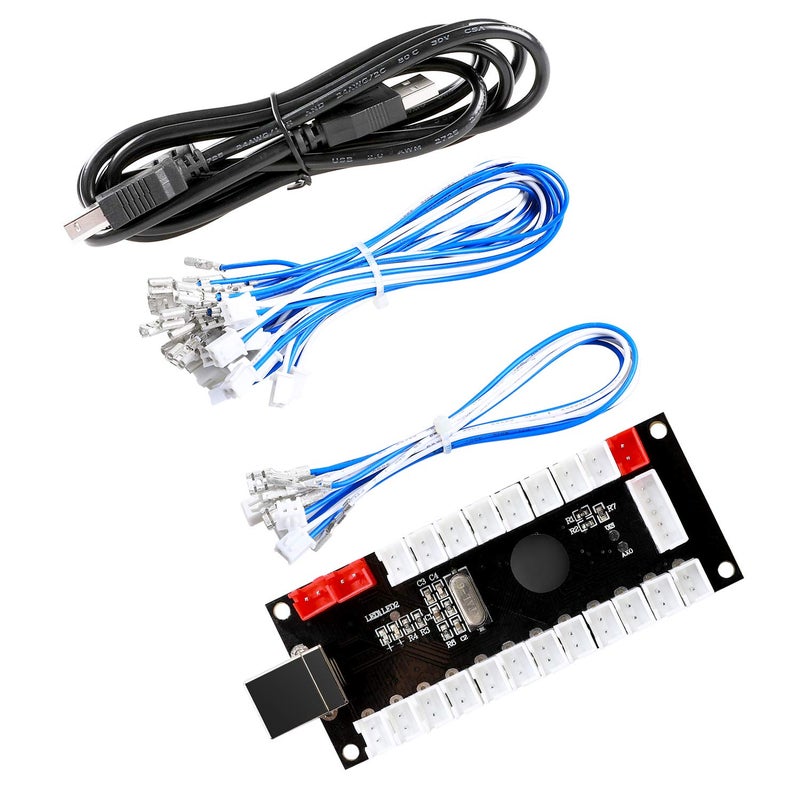 Guwarry 2-Player Zero Delay USB Encoder PC to HAPP Joysticks/HAPP Arcade Buttons for PC, MAME, Raspberry Pi, Arcade1Up - Three 5V Power Output for led Joysticks/LED Daisy Chain/LED Arcade Buttons - Image 2